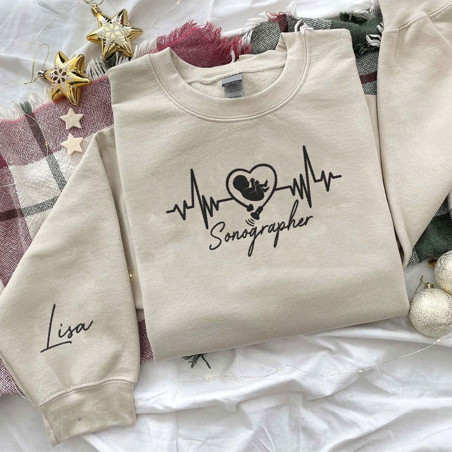 Custom Sonographer Embroidered Sweatshirt Ultrasound Tech Gifts For Women Sonography Technician Graduation Gift Sonographers