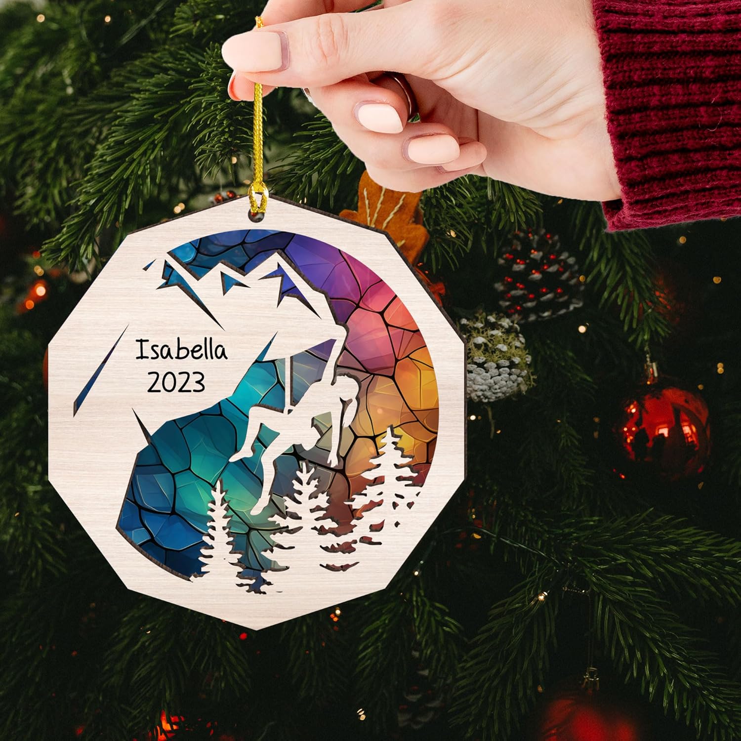 Tinoshop Personalized Rock Climber Christmas Ornament, Rock Climbing Christmas Ornaments, Rock Climbing Ornament Gifts for Rock Climber, Rock Climbing Gifts for Men Women, Gifts for Climbers (ON320)