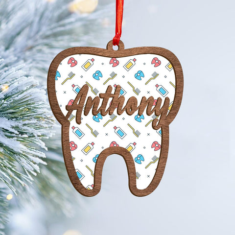 Mostefy Personalized Dentist Christmas Ornaments 2024, Dental 2D Flat Printed Acrylic Ornament, Dentist Xmas, Dentist Hanging Ornament, Custom Dentist (Style 3)
