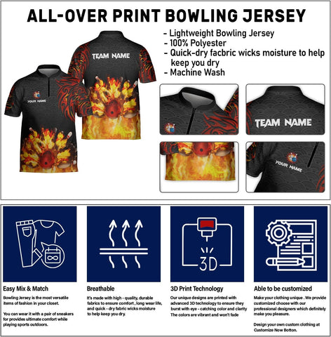 Pretyprints Personalized Name Bowling Baseball Jersey, Bowling Shirts for Men, Bowling Jerseys for Team, Bowling Shirts