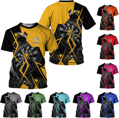 HomeDesign Personalized Dart Shirts, Darts Shirts for Men, Dart Jerseys for Teams, Dartboard Players Shirt Darts Board Gift