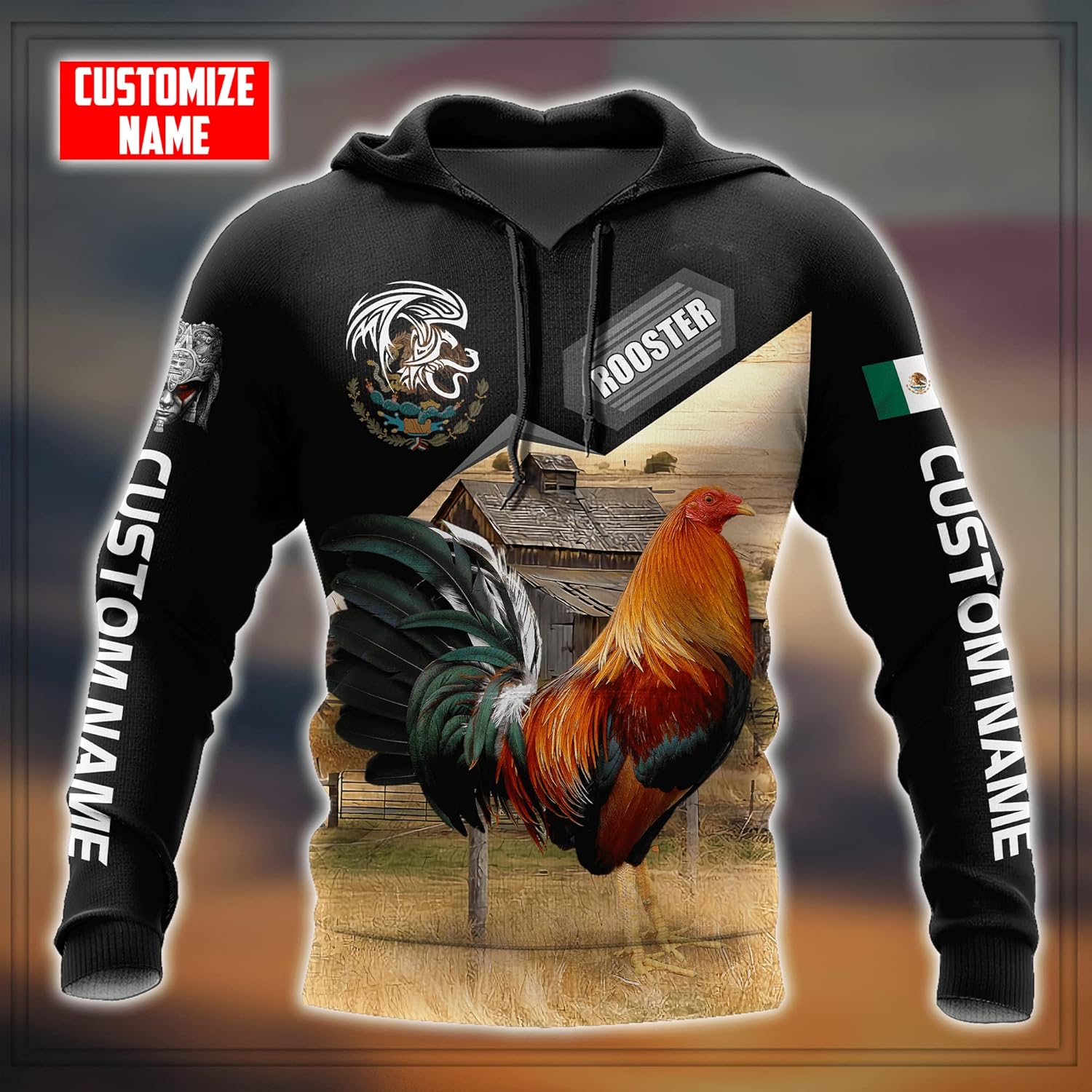 Personalized Rooster 3D Printed Unisex Shirt Unisex Hoodie, T Shirt, Zip Up Hoodie, Sweatshirt for Men AD1212 Multicolor
