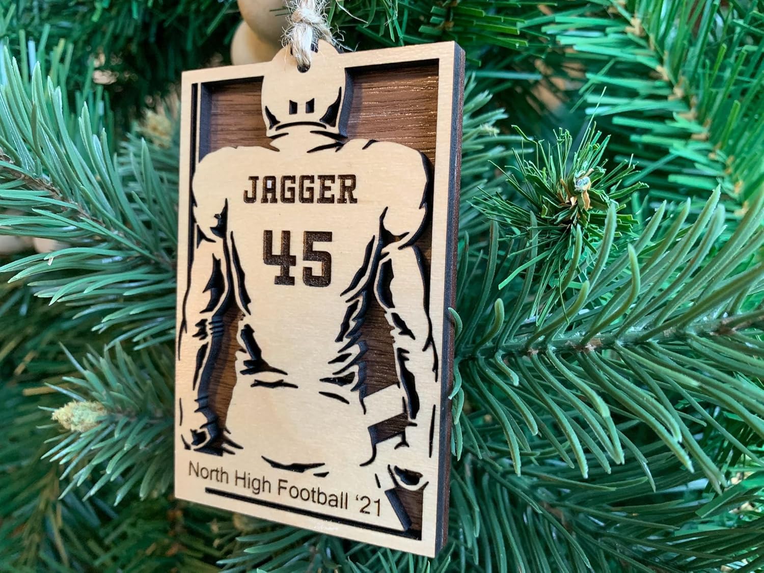 Artparel Personalized Football Ornament Customized Football Christmas Ornaments Football Ornament Christmas Hanging Décor Gift for Football Fans Football Gifts Gift for Football Player (FB)