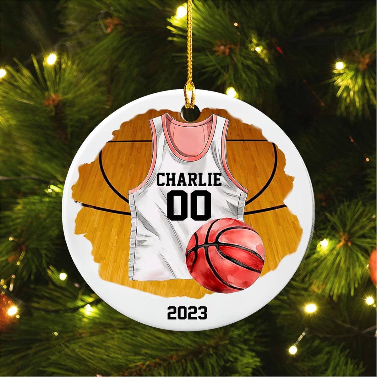 mostprints Personalized Basketball Ornaments, Basketball Christmas Ornament, Custom Basketball Player Ornament, Basketball Ornaments for Christmas Tree, Basketball Team Ornament (B6)