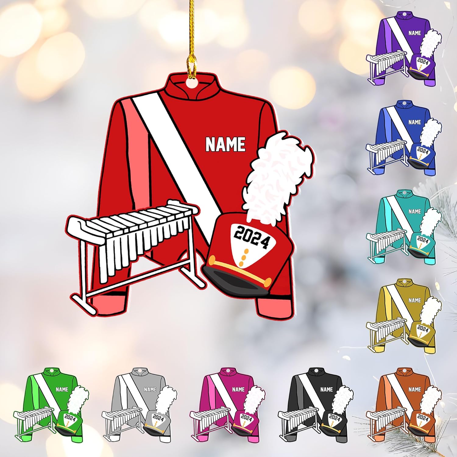 Pretyprints Marching Band Christmas Ornament Personalized Girl 2024 Custom Marching Band Gifts Band Director Gifts, Marching Band Gifts, Music Ornament Marching Band Teacher Gifts Music (Style 18)