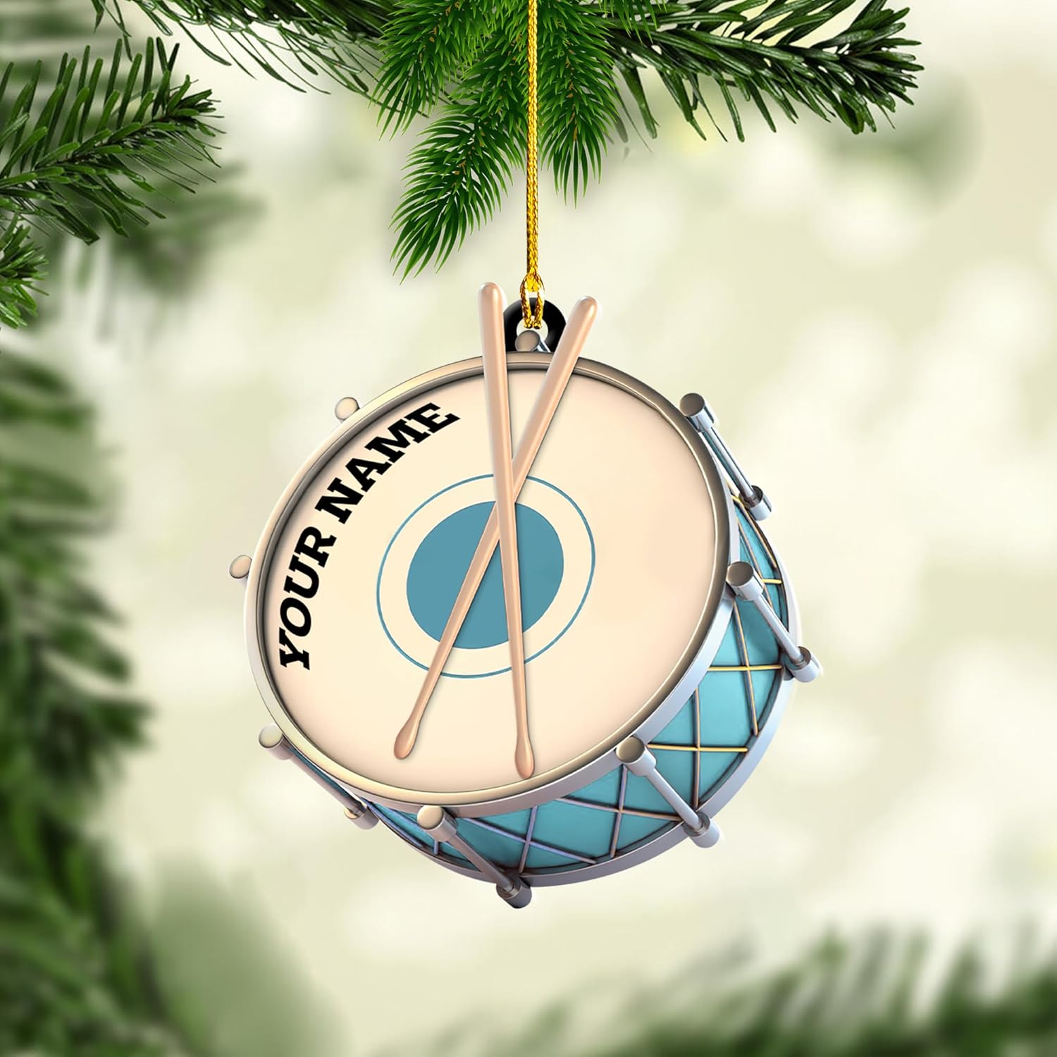 Personalized Drum Set Ornaments for Christmas, Customized Drummer Playing Drum Christmas Ornament 2024, Custom Name Year Drummer Xmas Ornament, Instrument Ornaments, Drum Ornament Xmas (Drum 1)