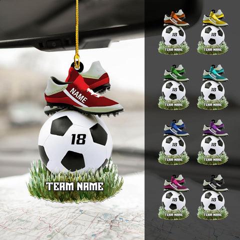 Suseaz Personalized Christmas Flat Ornament 2024, Soccer Ornament for Boys, Soccer Ornaments for Christmas Trees Personalized, Gifts for The Soccer Player, Soccer Birthday Party Decorations (ON103)