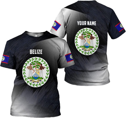Personalized Belize Shirt Custom Belize Flag Belize Map Shirt for Men and Women, Belize Pride T-Shirt, Belize Tshirt Belize (Style 2)