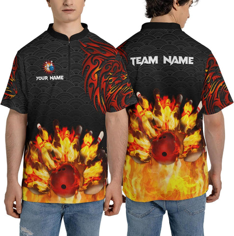 Pretyprints Personalized Name Bowling Baseball Jersey, Bowling Shirts for Men, Bowling Jerseys for Team, Bowling Shirts