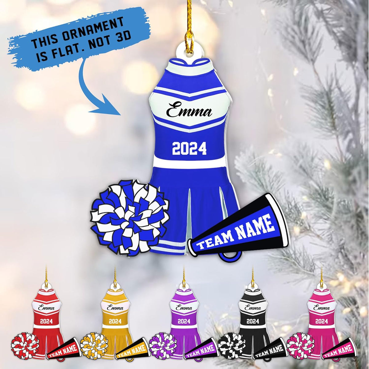 Suseaz Personalized Cheerleader Ornament 2024, Cheerleader Christmas Ornaments, Cheer Christmas Ornament, Cheerleading Ornament 2024, Cheer Ornaments for Christmas Tree (Acrylic, Cheer1)