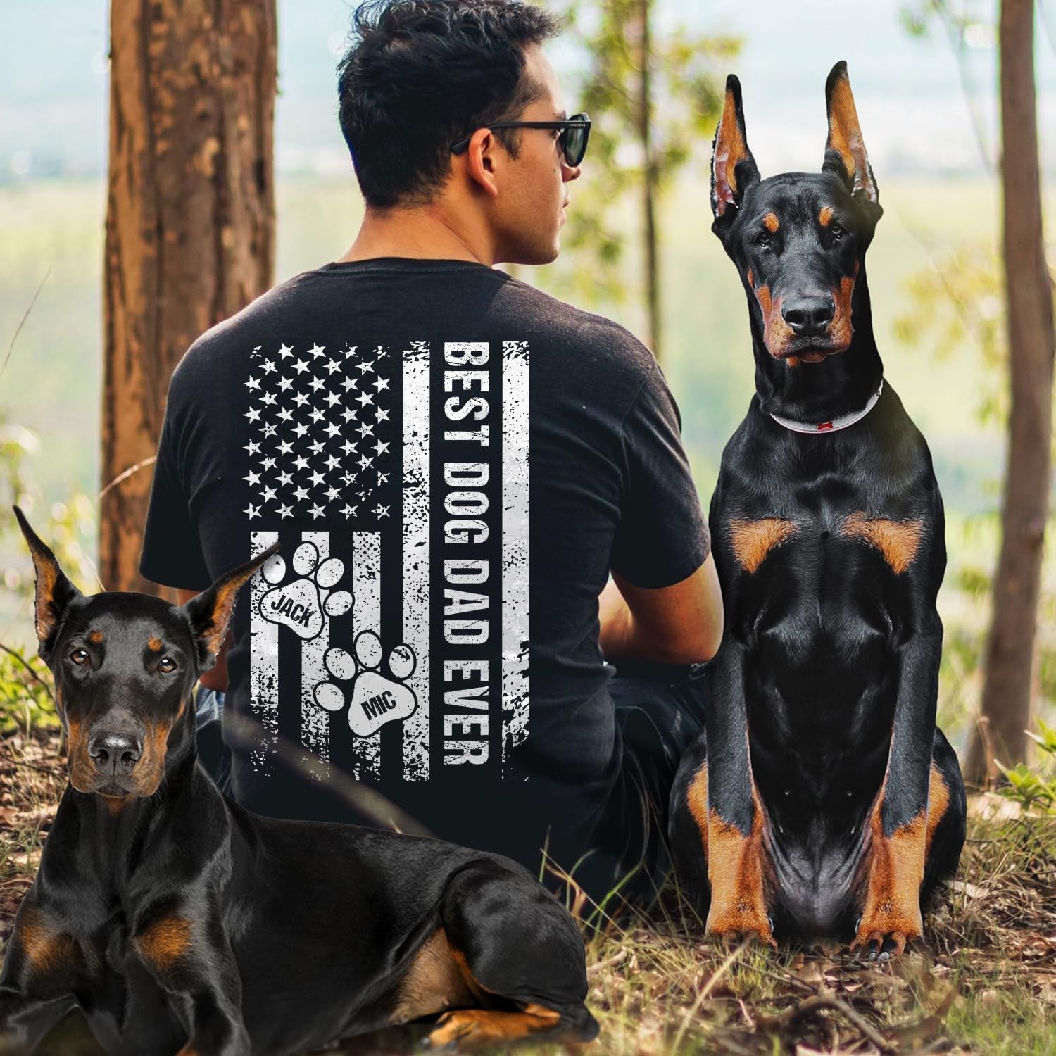 Personalized Dog Dad Shirt for Dad Dog Dad Gifts for Men Fathers Day T Shirts for Dad from Dog Dad Dog Gifts for Men