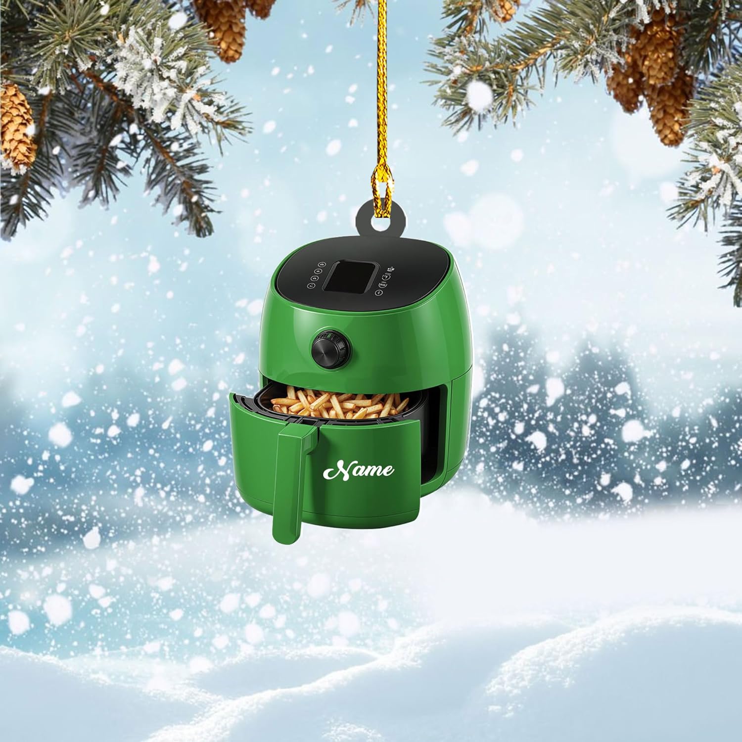 Personalized Air Fryer Ornament, Air Fryer Christmas Ornaments, Kitchen Tools Ornaments Christmas, Cooking Lovers Christmas Acrylic Ornament, Chef Christmas Decor, Kitchen Decoration (FR5)