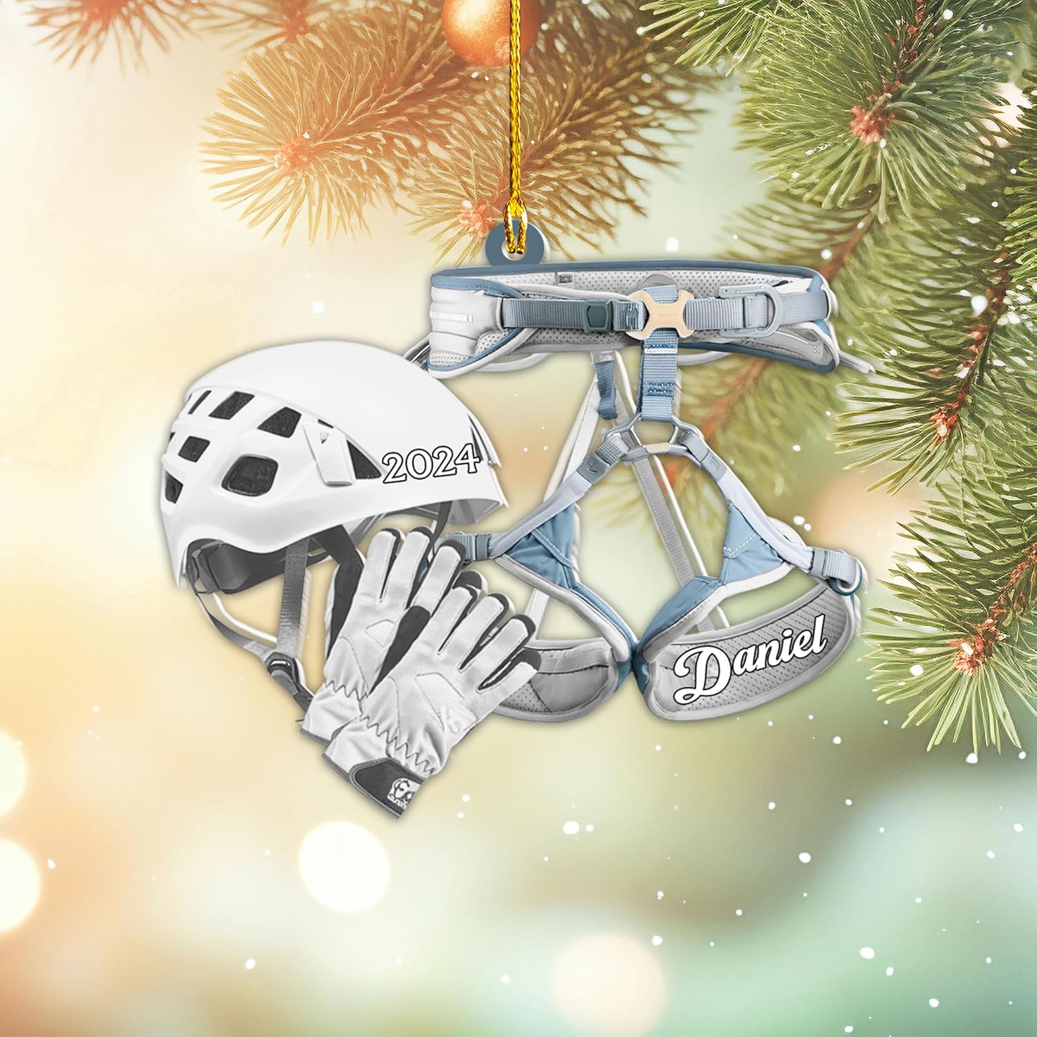 Artparel Personalized Climbing Ornaments Rock Climbing Christmas Ornament Rock Climber Ornaments Climber Lover Mountaineer Ornament Gift for Men Women Gift for Climber (CLB8)
