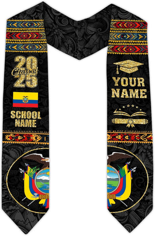 Pretyprints Ecuador Graduation Stole, Ecuadorians American Flag Graduation Sash 2025, Ecuadorians Graduation Sash