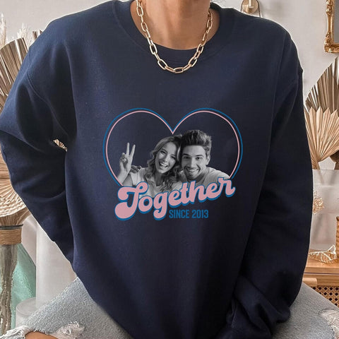 mostprints Custom Photo Sweatshirt, Matching Couple Sweatshirts, Personalized Matching Sweatshirt For Couples Gift Shirt