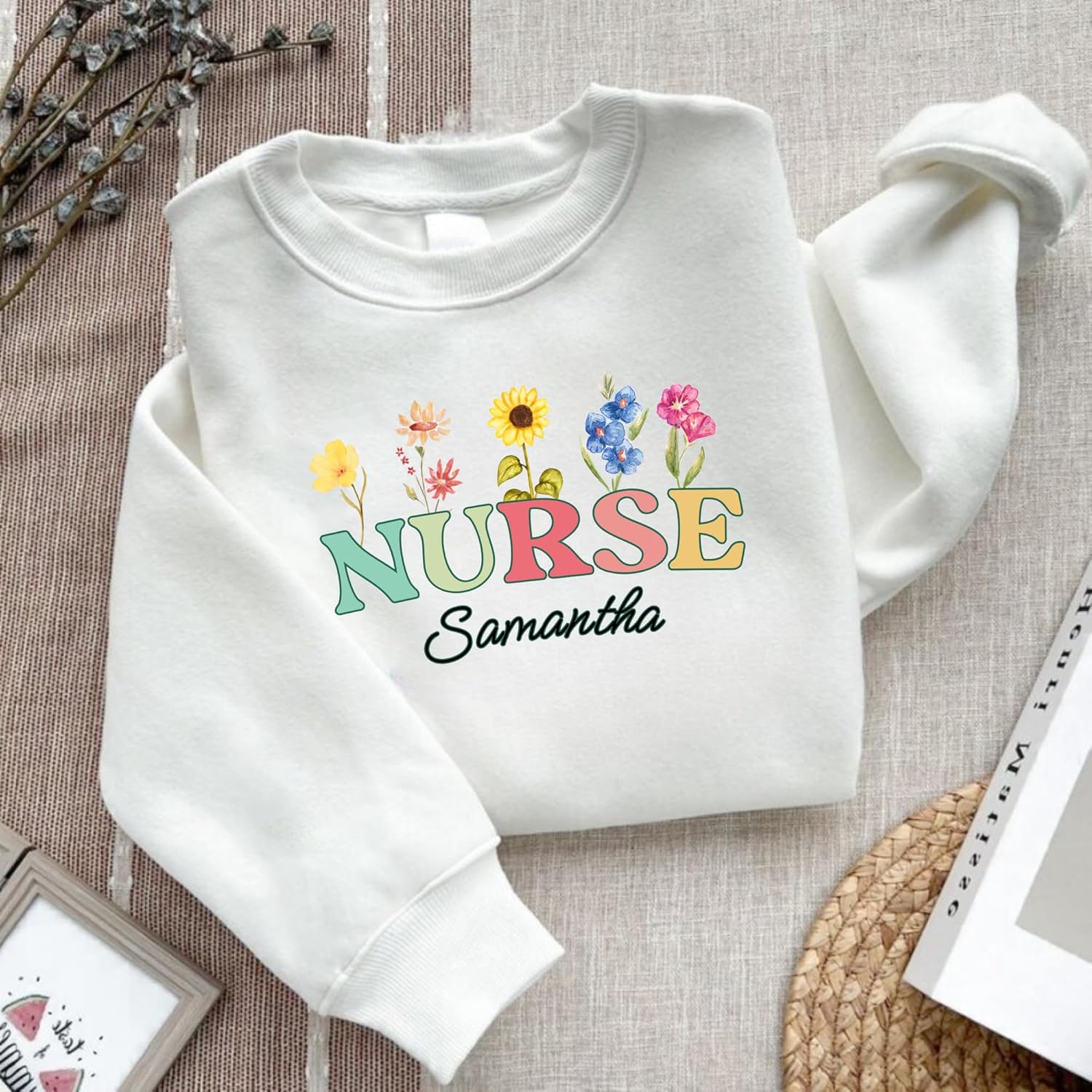 Suseaz Custom Nurse Sweatshirt Personalized Healthcare Shirt RN ER CNA Licensed Practical Nursing Care Workers