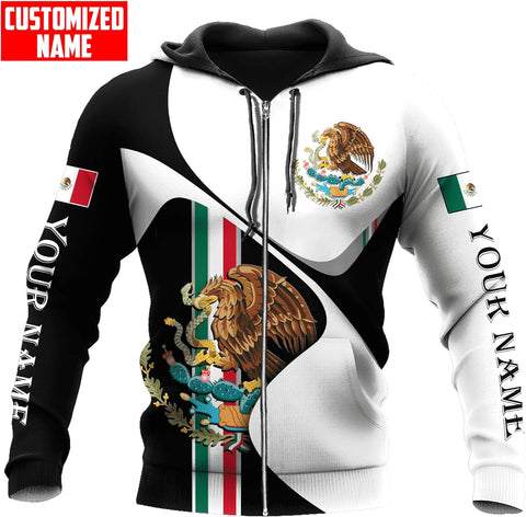 Personalized Name Mexico Unisex Hoodie, T Shirt, Zip Up Hoodie, Sweatshirt for Men Fullsize S-5XL AD1538 Multicolor