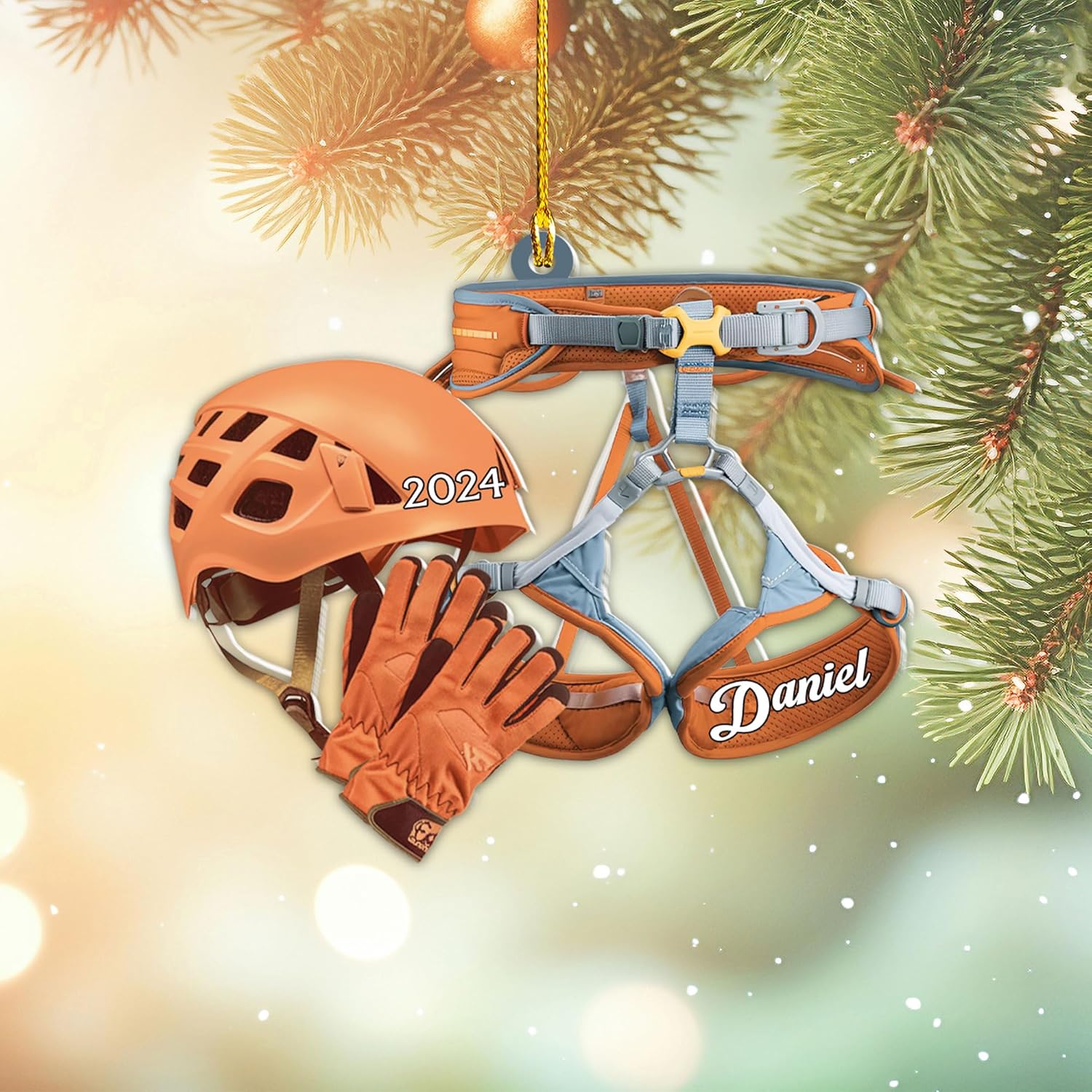 Artparel Personalized Climbing Ornaments Rock Climbing Christmas Ornament Rock Climber Ornaments Climber Lover Mountaineer Ornament Gift for Men Women Gift for Climber (CLB8)