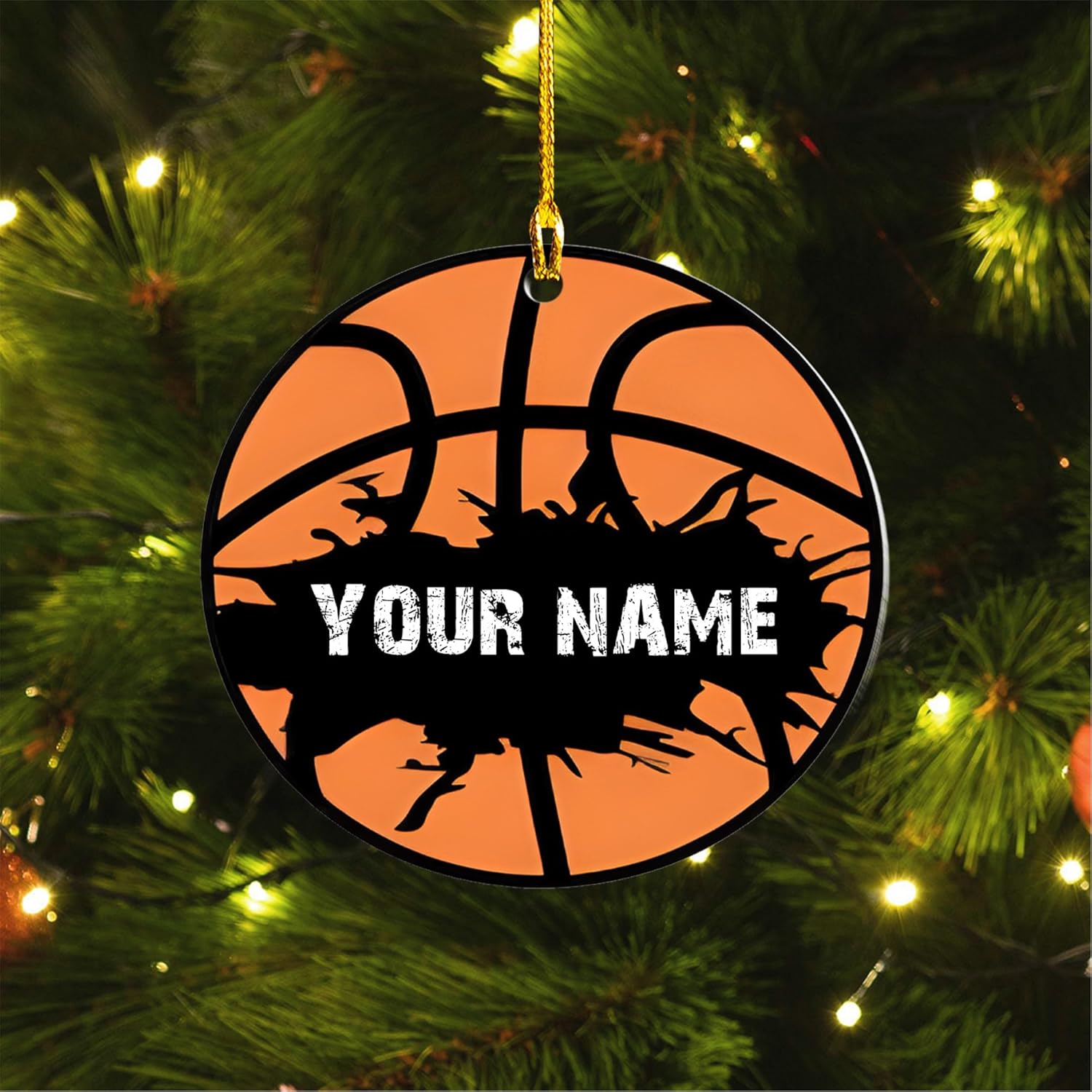 mostprints Personalized Basketball Ornaments, Basketball Christmas Ornament, Custom Basketball Player Ornament, Basketball Ornaments for Christmas Tree, Basketball Team Ornament (B7)