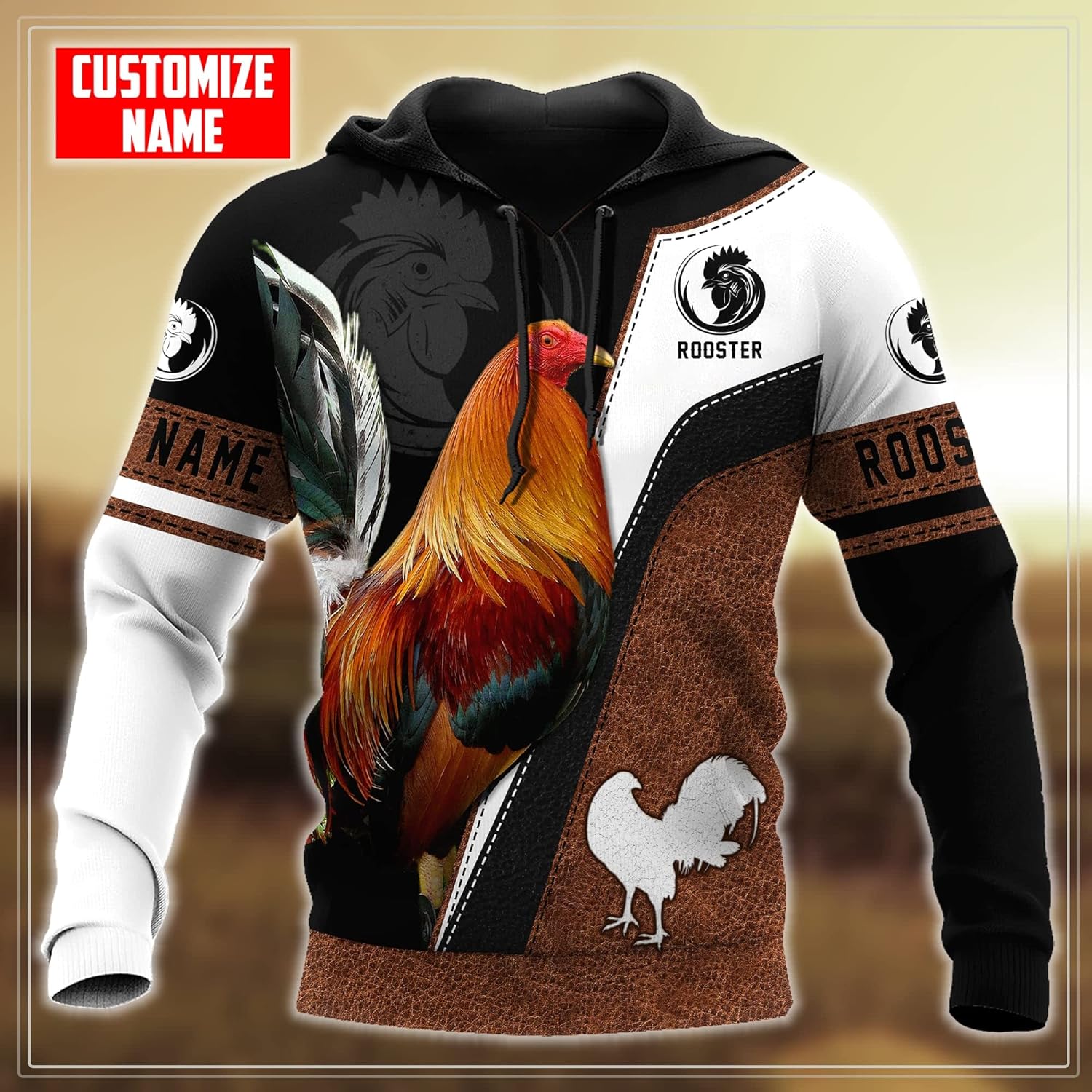 Personalized Name Rooster 3D All Over Printed Unisex Hoodie Unisex Hoodie, T Shirt, Zip Up Hoodie, Sweatshirt for Men AD1198 Multicolor