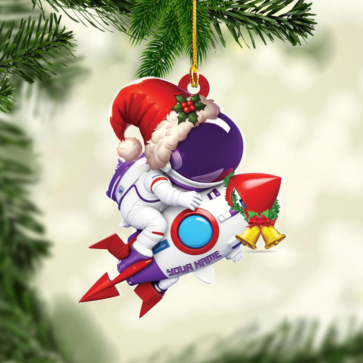 Personalized Astronaut Christmas Ornaments 2024, Acrylic Rocket Spaceship Ornament, Astronaut Ornament, Galaxy Space Astronaut Xmas Ornament, Astronaut Resting On Moon Ornament (Astronaut 3)