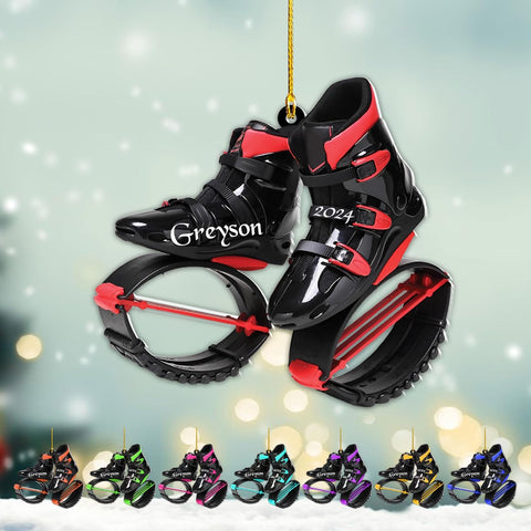 AOVL Custom Jumps Boot Ornament 2024 Jumps Boot Shoes Ornament Jump Boots Christmas Ornament Jump Boots Gift for Xmas Jump Boots Flat 2D Hanging Ornaments (JB3)