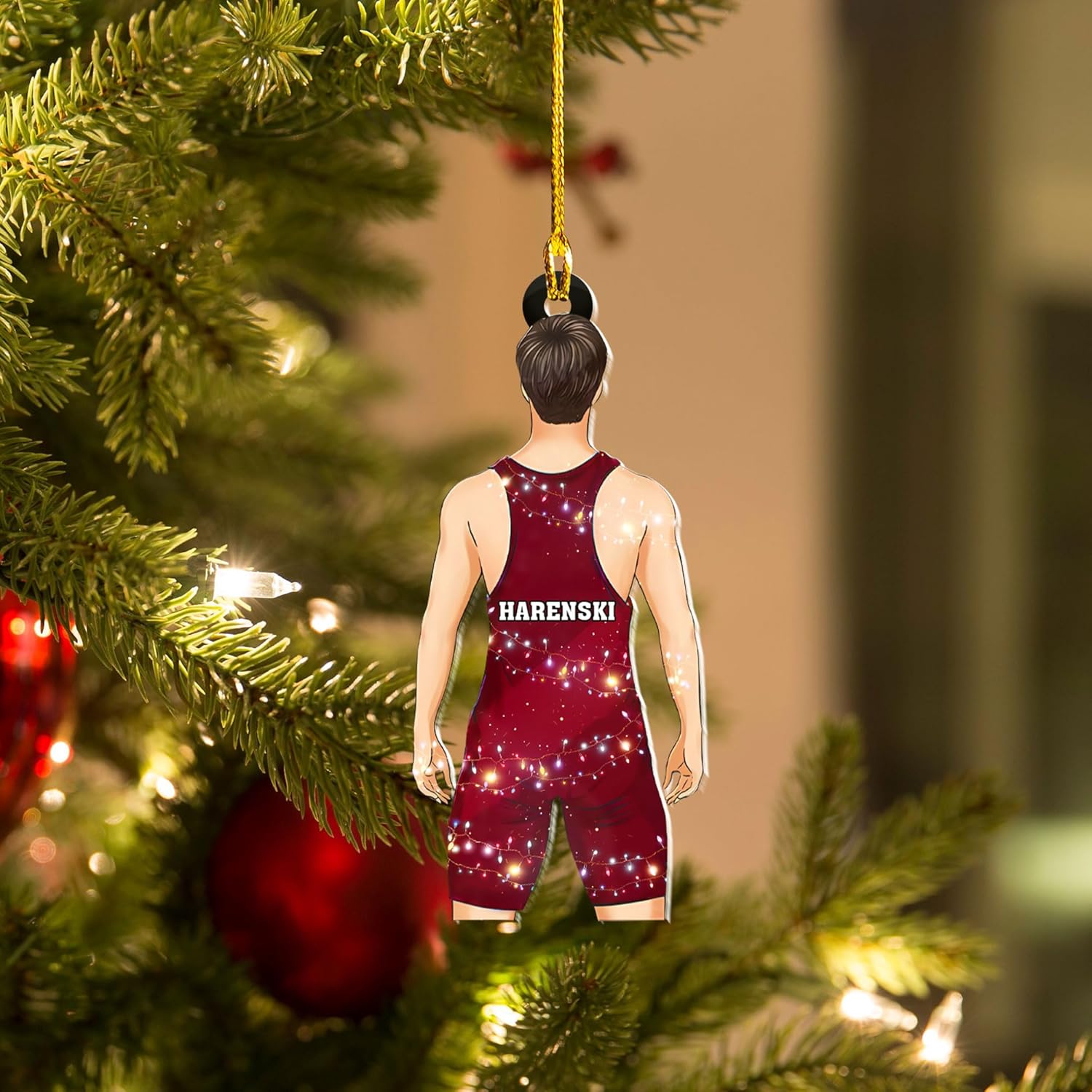 Personalized Wrestling Ornaments, Wrestling Christmas Ornament 2024, Boys Girls Wrestling Gifts Wrestler Christmas Ornaments, Wrestling Coach Gift for Wrestling Player Wrestling Helmet Ornament (W16)