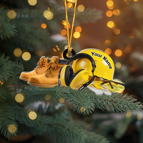 Personalized Construction Ornaments for Christmas Tree 2024, Construction Tree Ornaments Construction Ornament, Construction Tool Box Hard Hat Heavy Equipment Xmas Gift for Blue Collar Workers (W10)