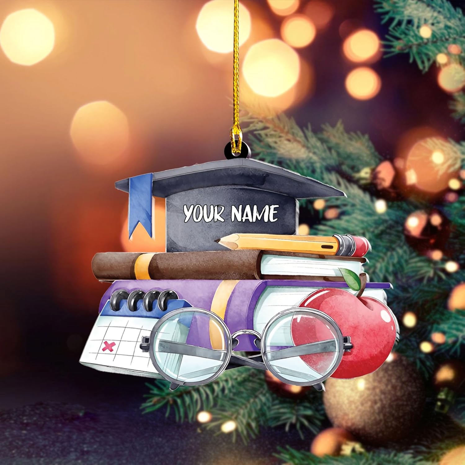 MAPrints Teacher Ornaments Christmas 2024, Teacher Appreciation Gifts for Women, Teacher Acrylic 2D Flat Ornaments, Thank You Appreciation Ornaments, Keepsake Gifts for Teacher (TC 1)