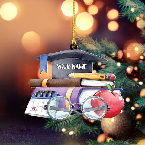 MAPrints Teacher Ornaments Christmas 2024, Teacher Appreciation Gifts for Women, Teacher Acrylic 2D Flat Ornaments, Thank You Appreciation Ornaments, Keepsake Gifts for Teacher (TC 1)