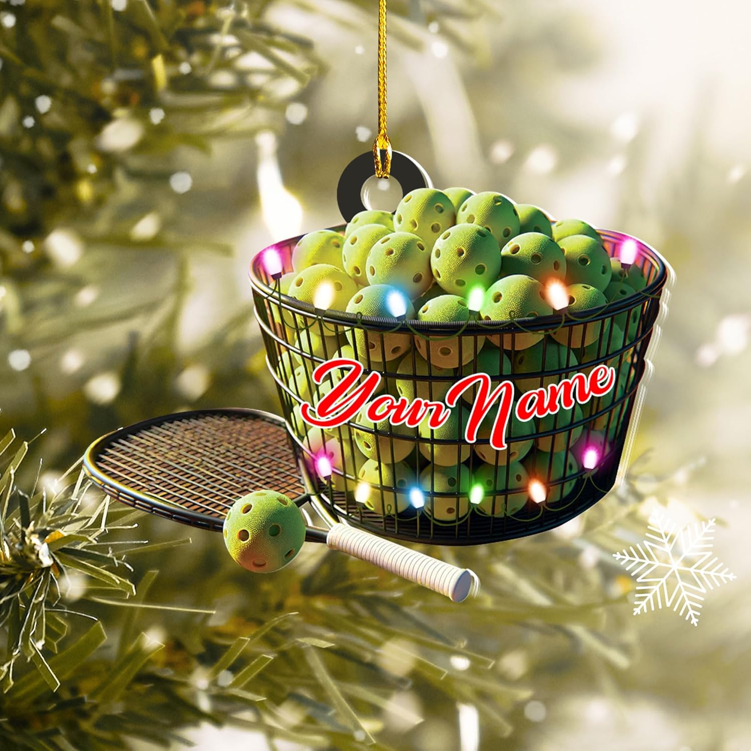 mostprints Personalized Pickleball Ornament 2023, Pickleball Paddles, Pickle Baller Sport Gifts Pickleball Ornament Christmas Tree Pickleball Decorations for Pickleball Lovers (PB5)