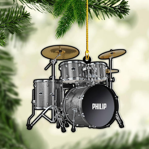 Parvii Personalized Drum Acrylic Ornament, Drum Christmas Ornament, Drums Ornament, Drum Ornaments for Christmas Tree, Gift for Drummer, Drum Players, Christmas Decorations Ornaments (Drum 1)