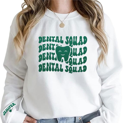 Leeprints Personalized Embroidered Sweater, Dental Assistant & Hygienist Gift, Nurse Hoodie