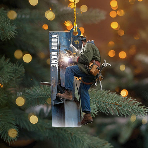 Personalized Ironworker Ornaments, Ironworker Ornaments for Christmas Tree Iron Worker Gifts for Men, Ironworker Costume, Gift for Ironworkers Iron Worker Ornament for Coworkers and Employees (IW1)