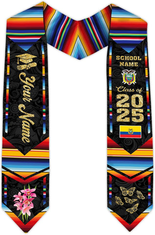 Pretyprints Ecuador Graduation Stole, Ecuadorians American Flag Graduation Sash 2025, Ecuadorians Graduation Sash