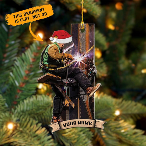 mostprints Personalized Welder Ornament, Custom Welder Ornaments Welding Ornaments Flat Two Sided Hanging Plastic Ornaments Welder Gift Christmas Ornament Hanging Decorations Ornament (WD8)