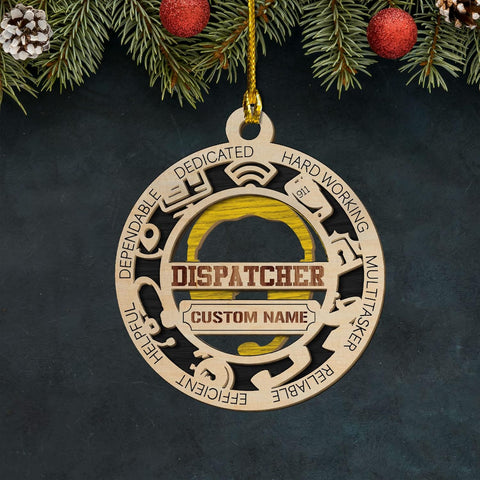 Personalized 911, Dispatch, Emergency 911, Dispatcher Ornament, 911 Ornament Thin Gold Line Dispatcher Christmas Ornament Our First (DP2)