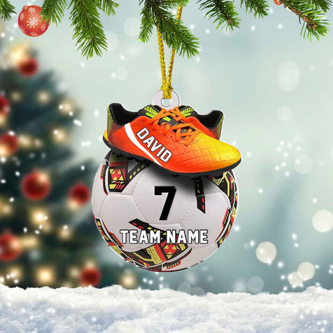 Paniprints Personalized Soccer Ornament 2024, Soccer Christmas Ornament, Ornament Great Gift Idea for Soccer Players and Soccer Lovers Custom Name Number Team Name for Xmas (Style 5)