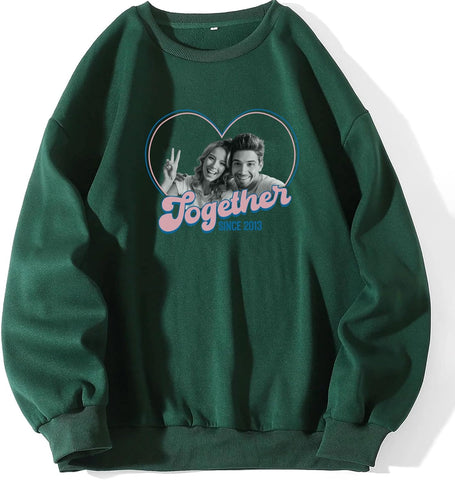 mostprints Custom Photo Sweatshirt, Matching Couple Sweatshirts, Personalized Matching Sweatshirt For Couples Gift Shirt