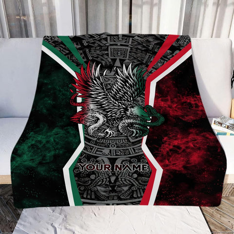 Personalized Name Mexico Blanket for Men and Women, Customized Mexico Blankets, Mexico Flag Mexican Flag Blanket Funny Gift Fuzzy Plush Soft Micro Fleece Sherpa Blanket Bed Throw (BLMX12)