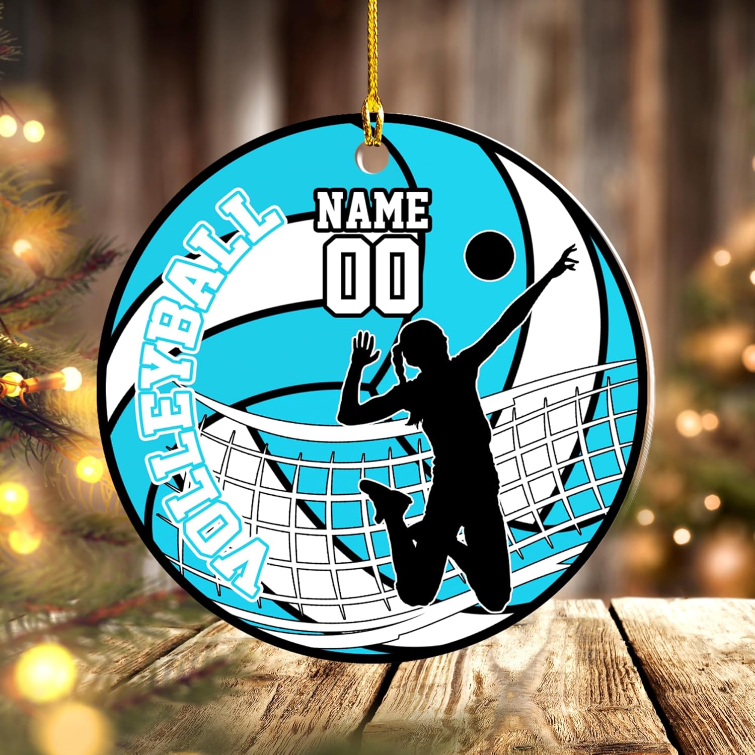 mostprints Personalized Volleyball Ornament, Volleyball Christmas Ornament, Beach Volleyball Gift for Volleyball Players Volleyball Ornament Christmas Tree Volleyball Team Gifts (V9)