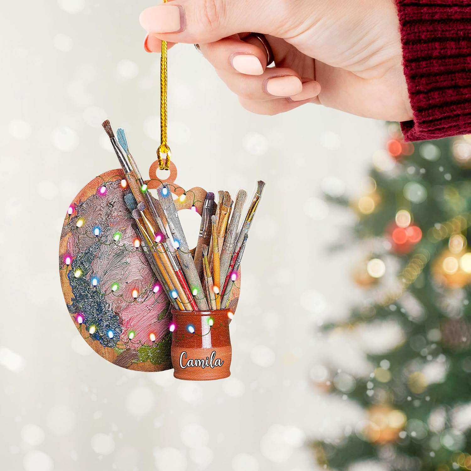 AOVL Personalized Painting Ornament, Artist Christmas Ornament, Drawing Ornament Gift, Painter Christmas Ornament, Painting Artist Ornament, Painting Tool Ornament Painter (Painting 17)