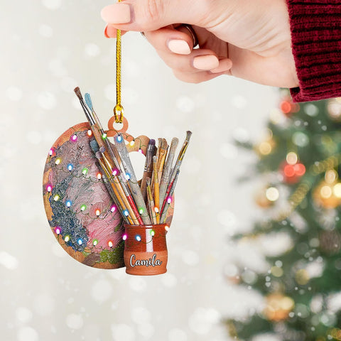 AOVL Personalized Painting Ornament, Artist Christmas Ornament, Drawing Ornament Gift, Painter Christmas Ornament, Painting Artist Ornament, Painting Tool Ornament Painter (Painting 17)