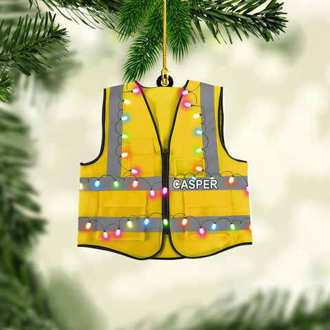 Artparel Personalized Construction Ornament Construction Worker Christmas Ornaments Construction Hard Hat Ornament Xmas Construction Worker Gifts Construction Hard Ornament Gift Xmas (Construction 2)