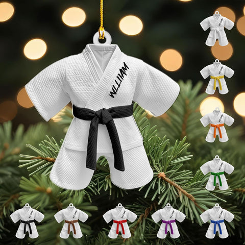 Artparel Personalized Karate Ornament Karate Uniform Ornaments Gifts for Karate Lovers Karate Gift Christmas Ornament 2024 Taekwondo Ornament Jiu Jitsu Ornament Gift for Karate (KRT3)