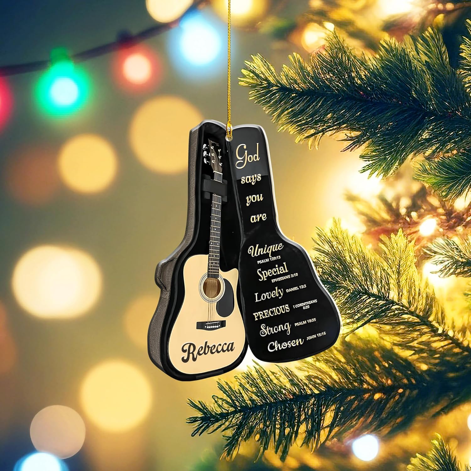 Personalized Guitar Ornament, Electric Guitar Ornament, Guitar Christmas Ornaments 2024, Acoustic Guitar Christmas Ornament, Guitar Christmas Ornaments Guitarist Gift Musical Instruments Xmas (G7)