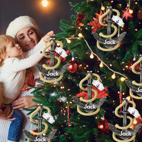 MoonArt Personalized Sailor US Navy Uniform Personalized Flat Acrylic Ornament Sailboat Wood Christmas Ornament - Personalized Sailing Ornament Sailboat Ornament Anchor Sail Boat Gift Sailor (SL11)