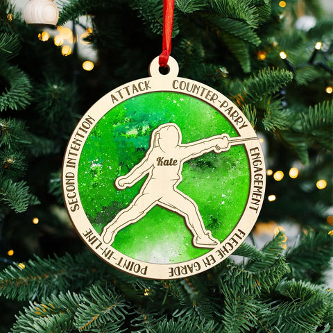 MAPrints Personalized Fencing Christmas Ornament, Fencing Lovers Ornament, Fencing Acrylic Ornament, Christmas Fencer Decor, Fencing Player Ornament Xmas Keepsakes 2024, Great Gift for Fencer (FC 4)