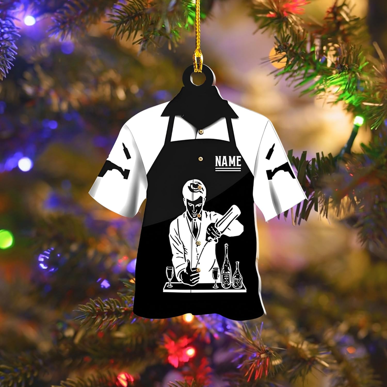 MAPrints Personalized Bartender Christmas Ornaments, Bartender Acrylic 2D Flat Ornament, Personalized Bartender Gift, Best Christmas Ornament 2024, Ornament Xmas Tree Hanging Decor Keepsake (BTD 8)