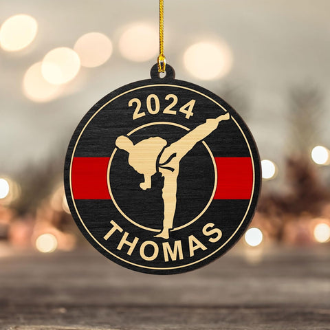 Artparel Personalized Karate Ornament Karate Uniform Ornaments Gifts for Karate Lovers Karate Gift Christmas Ornament 2023 Taekwondo Ornament Jiu Jitsu Ornament Gift for Karate (KRT10)